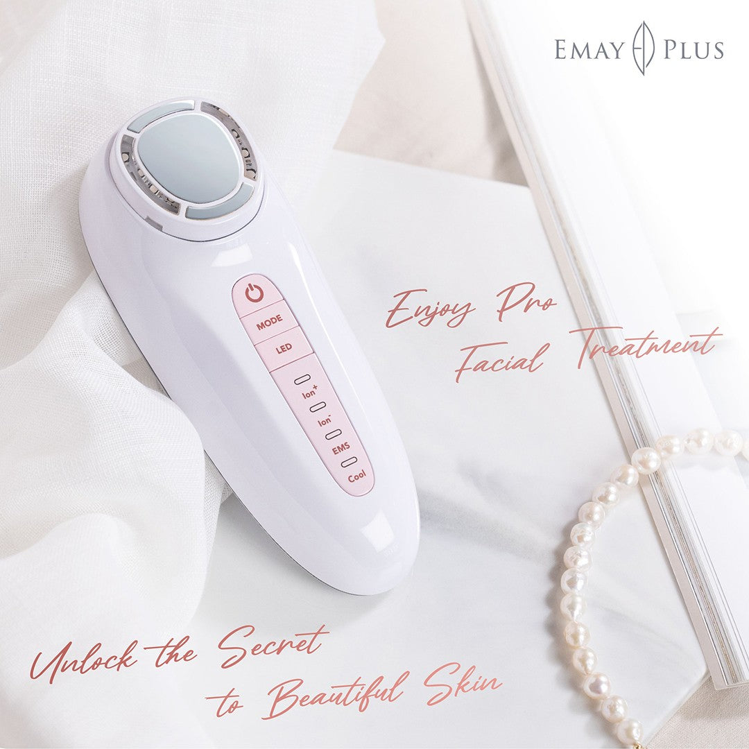 EMAY PLUS Hot & Cold Ionic Facial Massager – Deep Cleansing, LED Therapy & Skin Tightening