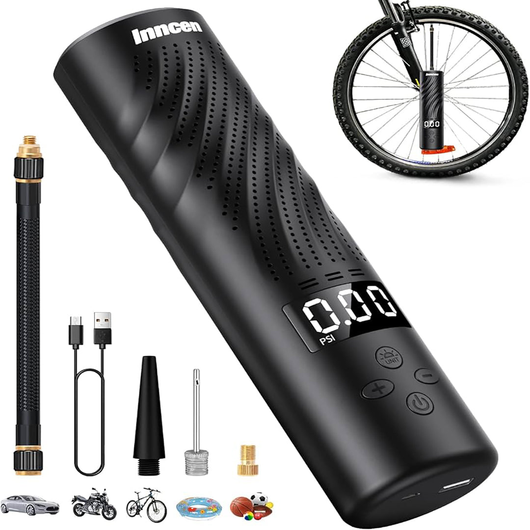 Portable Electric Air Pump – 150 PSI Cordless Air Compressor with LED & Power Bank