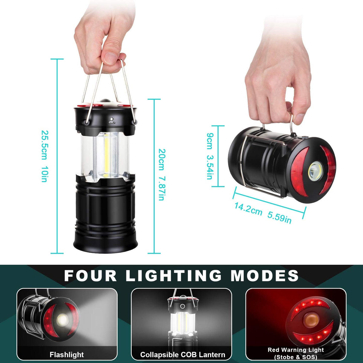 EZORKAS 2-in-1 Rechargeable Camping Lantern & Flashlight