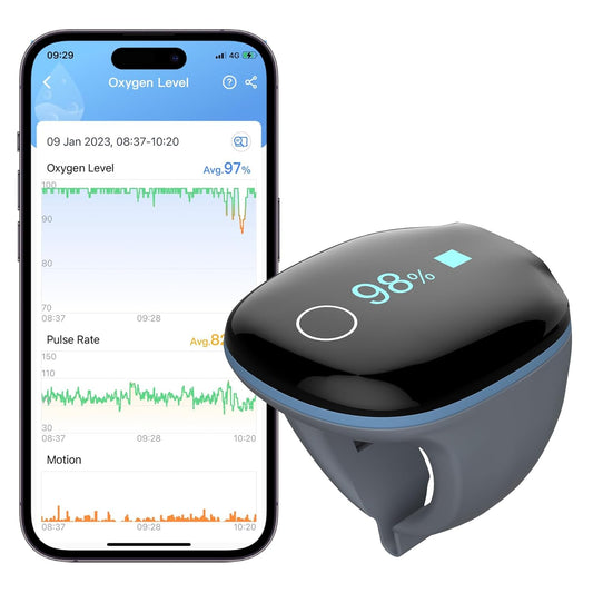 Wellue O2Ring Oxygen Monitor – Smart Pulse Oximeter with Vibration Alerts & Free App Reports