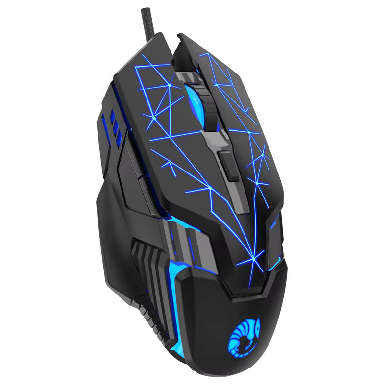 RAIKU G703 Gaming Mouse – 6D Esports Mouse with RGB Glow & Braided Wire