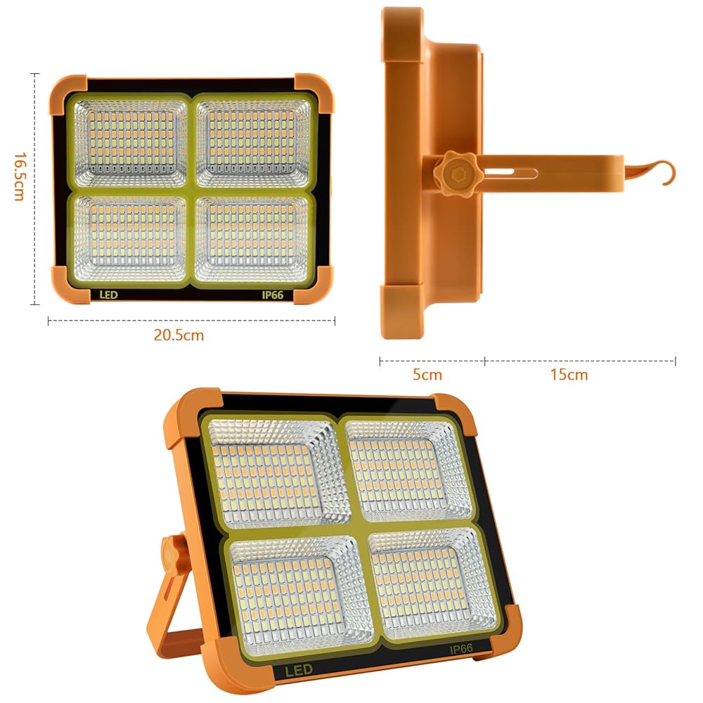 IODOO Portable Solar LED Work Light - Rechargeable