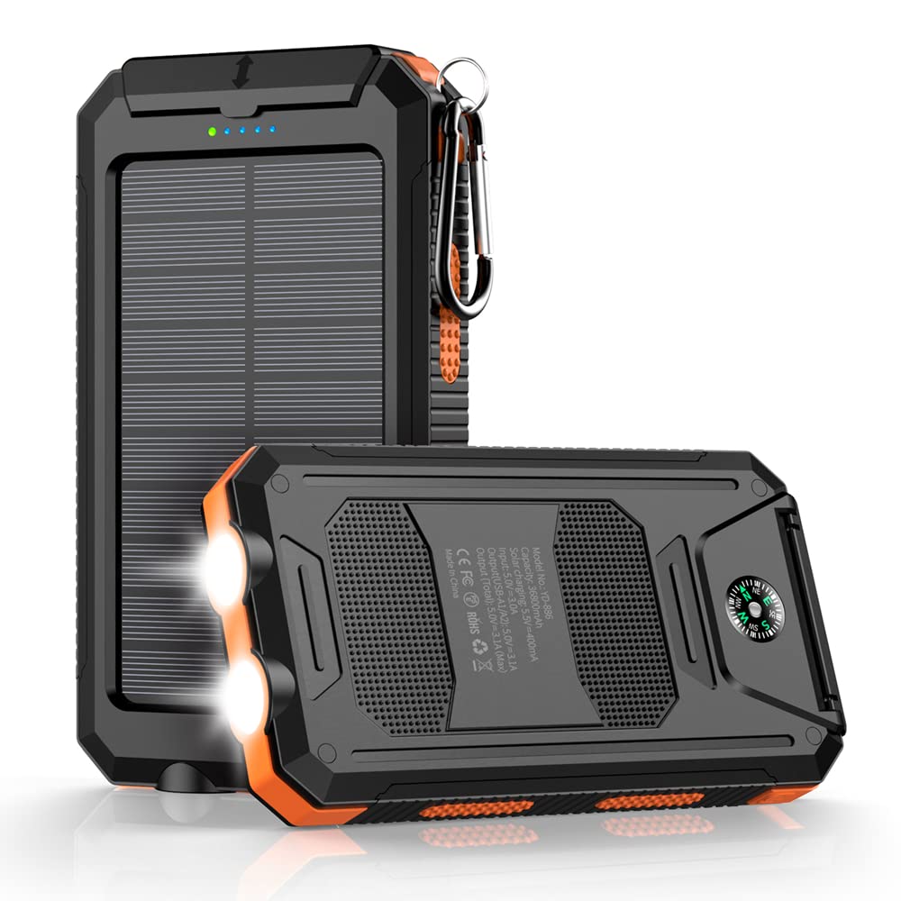 36800mAh Solar Power Bank – Fast Charging, Waterproof & Built for Adventure